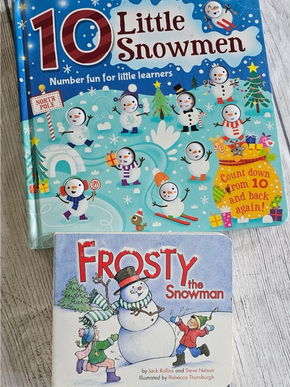 10 Little Snowmen - Kids Counting Board Book (Blue)